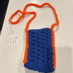 Kids Crochet Bag in Blue and Orange